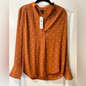 Ann Taylor XS blouse burnt orange NWT